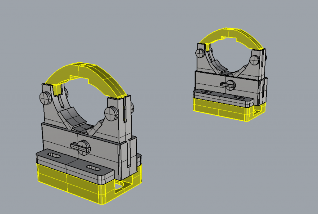 自作レーザーカッター。サイズを合わせるために3Dプリンタで一部の部品を作り直し。